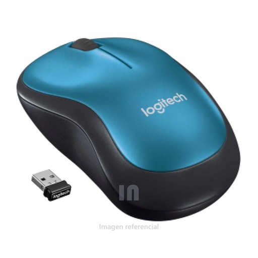 Mouse optico inalmbrico logitech m185, 1000 dpi, receptor usb, 2.4ghz, color BLUE