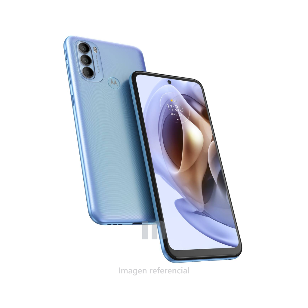 Smartphone Motorola moto g31, pantalla de 6.4 pulg, procesador MediaTek Helio G85 (12nm), memoria ram de 4gb, rom de 128gb, Cámara posterior 50mp, 8mp, 2mp, frontal de 13mp, batería 5000 mAh, Azul cielo.