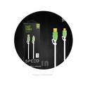 CABLE USB L93A PUERTO DE USB A MICRO USB, 1M, COLOR BLANCO DE PUNTA VERDE PRESENTACIÓN CAJA.