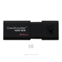 MEMORIA FLASH USB KINGSTON DATATRAVELER 100 G3, 64GB, USB 3.0, PRESENTACIÓN EN COLGADOR.