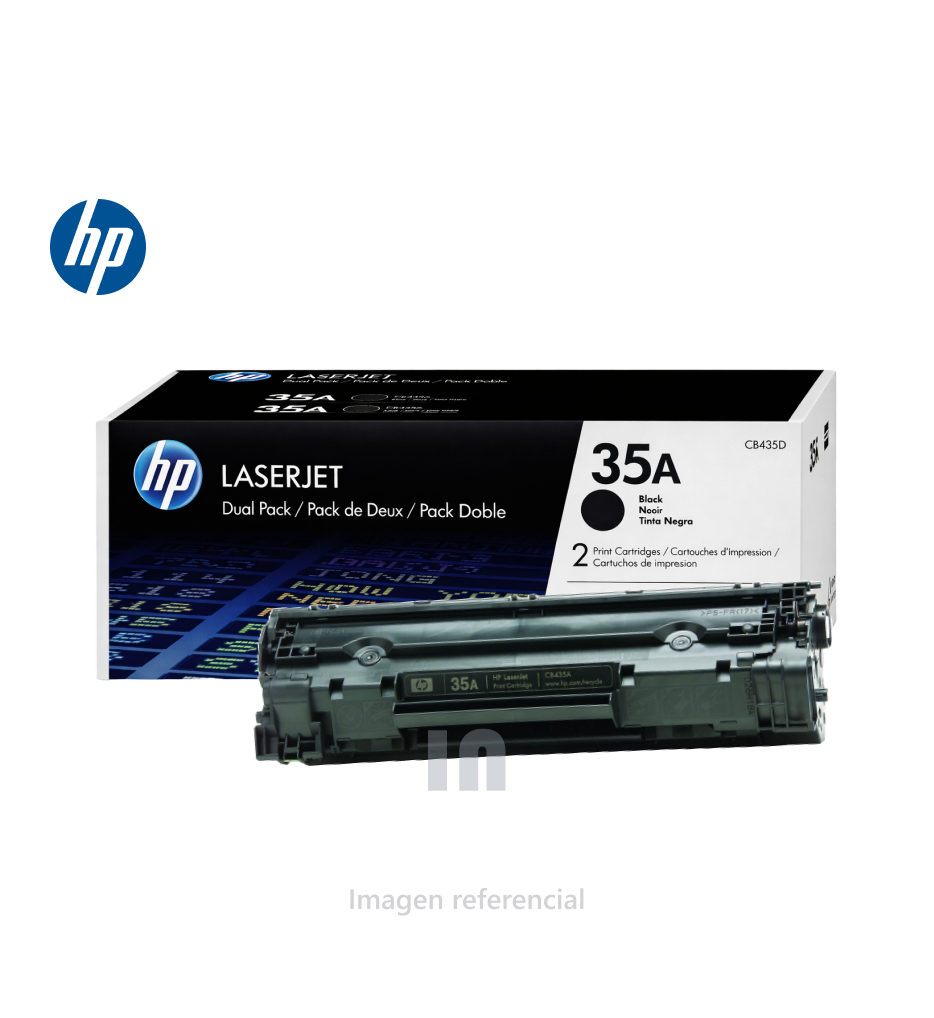 Tóner HP LaserJet 35A CB435A, Cartucho Negro para Impresoras HP LaserJet, Rendimiento Aproximado 1,500 Páginas
