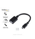 CABLE MICRO USB A OTG, 0.20CM, NEGRO.