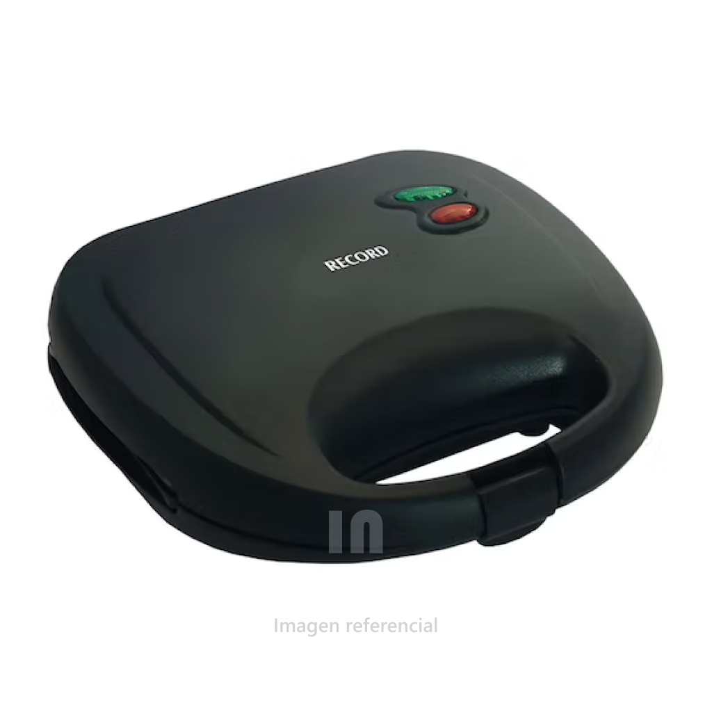 Sandwichera Récord REC-CLSBL100, 750w, luces led, base antideslizante, carcasa de poli propeno, blanco.