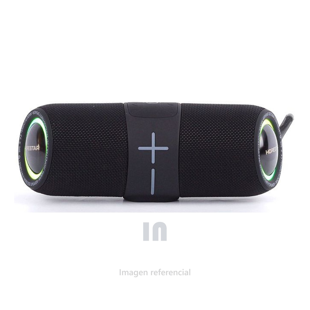 Parlante inalámbrico Hopestar P36, Potencia de salida 8W x 2, IPX6 a prueba de agua, Efecto de frecuencia 80Hz-15Khz, 10 metros, tiempo de reproducción 6 horas, cable tipo C, 1 micrófono y 1 correa de mano, Negro.