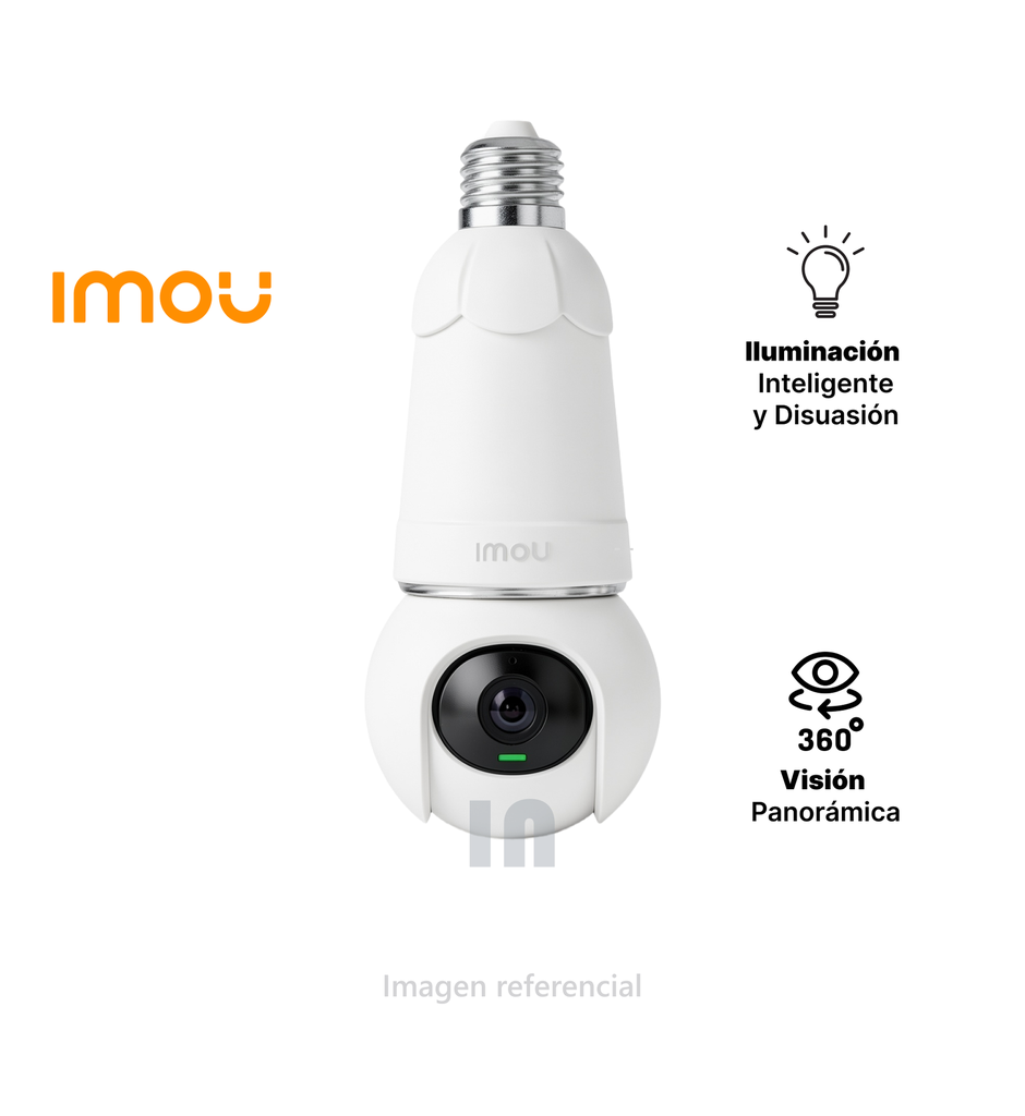 Cámara IP IMOU Bulb Cam 5MP 3K – 360° | E27 | microSD 256GB | Blanca