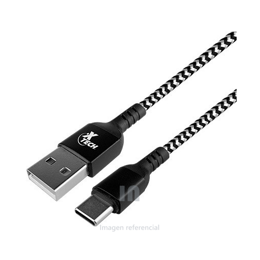 CABLE USB XTECH, XTC-511, USB-C MACHO A USB-A MACHO, 28AWG, REVESTIMIENTO PVC, NEGRO, 1.8M.