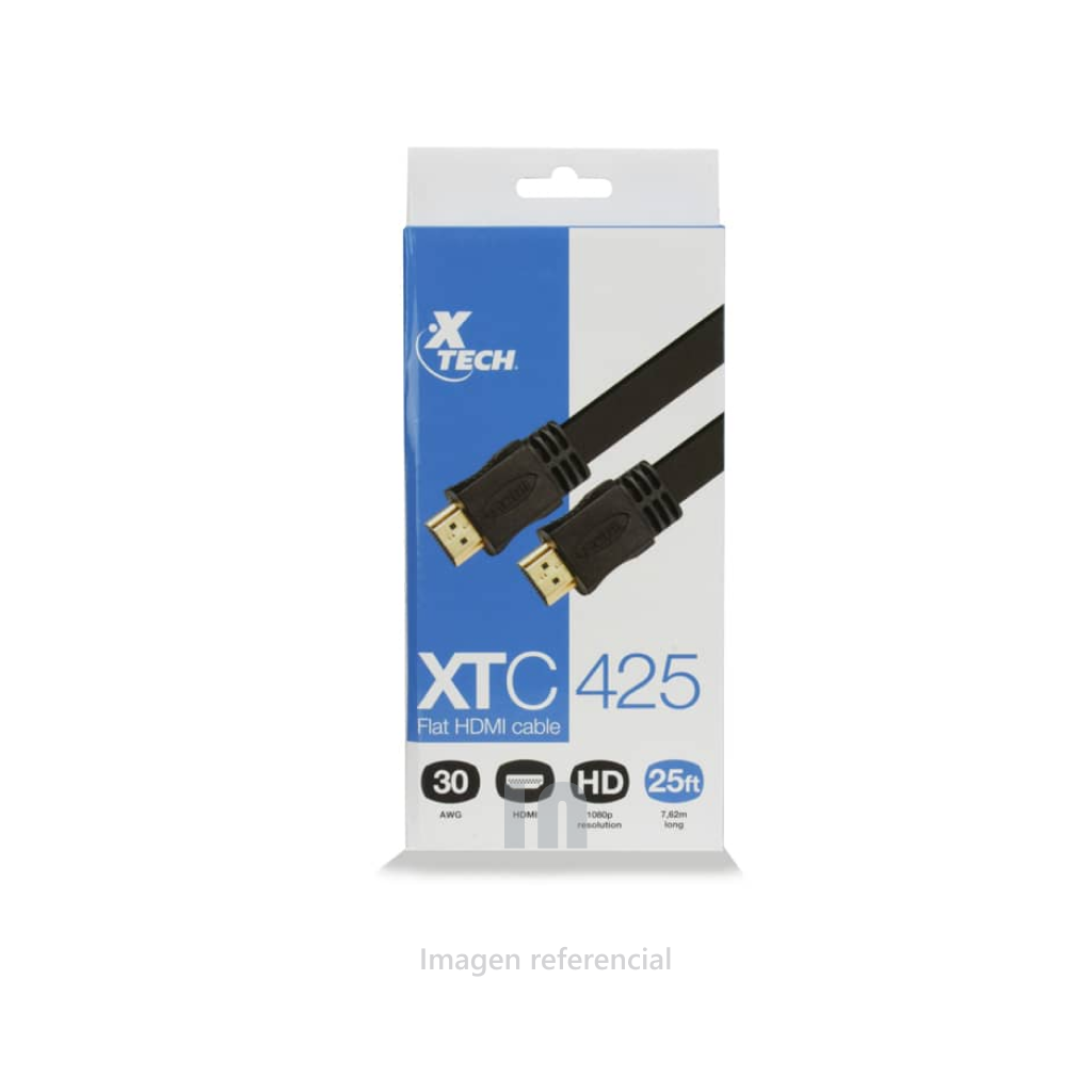 CABLE XTC-425, CABLE HDMI PLANO,M/M, 25FT, COLOR NEGRO, 7.62M.