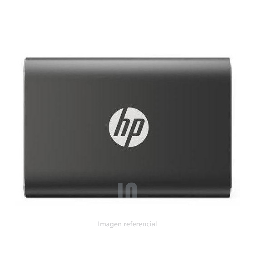 Disco duro externo estado sólido HP P500, 500GB, USB 3.1 Tipo-C, Negro. Velocidad de lectura: 380 Mbps, velocidad de escritura: 200 Mbps.