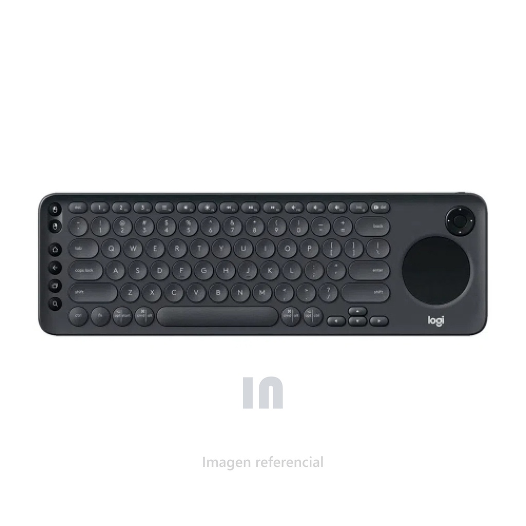Teclado Logitech K600 TV Inalámbrico, color negro, compatible smart tv-windows-android, touchpad, mando de dirección, 15 metros, incluye 2 baterías AAA, hasta 3 dispositivos.