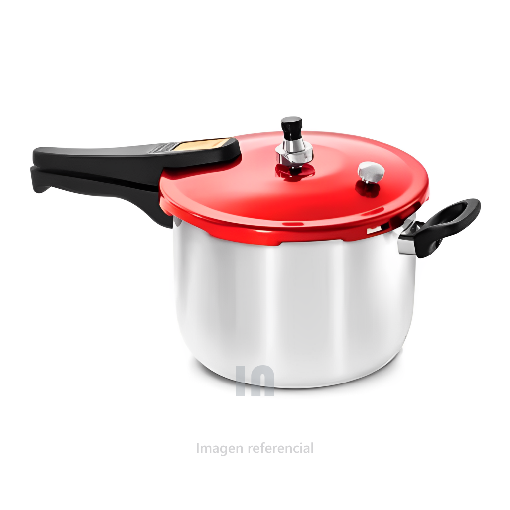 Olla a Presión Alumpress Record 8L – Tapa Roja de Aluminio Anodizado, Segura y Eficiente