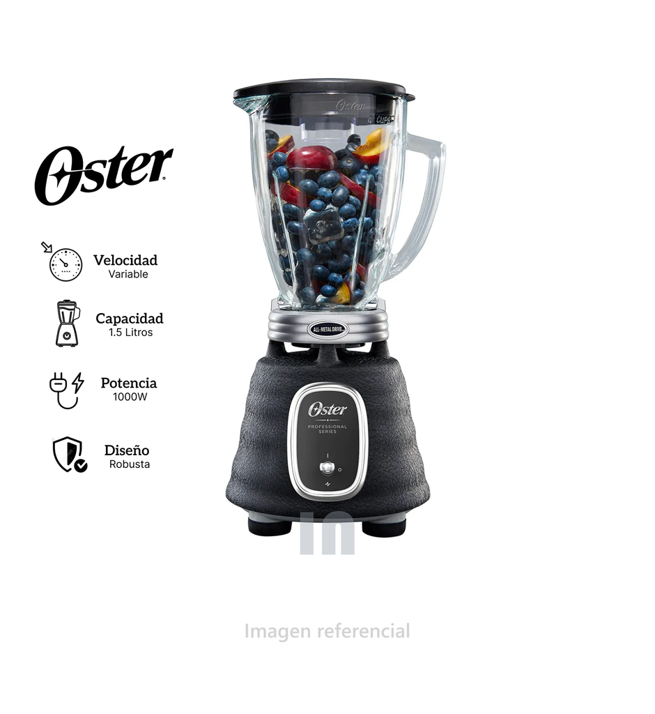 Licuadora Oster Profesional BLSTBPST-053, 1.5L, 1000W, Color Negro.