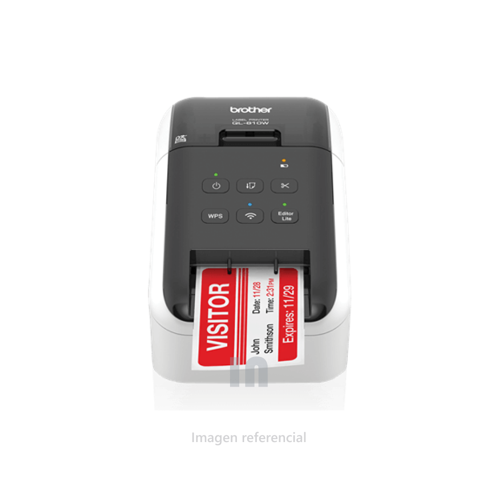 IMPRESORA DE ETIQUETAS DE CODIGOS DE BARRA BROTHER QL-810W VELOCIDAD DE IMPRESIÓN 110 ETIQUETAS POR MINUTO, IMPRESIÓN NEGRO Y ROJO USANDO DK 2251. IMPRESIÓN INALÁMBRICA, COMPATIBLE CON DISPOSITIVOS MÓVILES (AIRPRINT, BROTHER IPRINT, Y LABEL, COMPATIBLE CON WINDOWS Y MAC