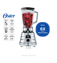 Licuadora clásica Oster con 3 velocidades con perilla ergonómica BLST4655 cromada.