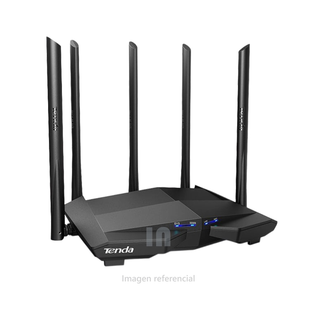 Router wifi tenda ac11 dual band gigabit ac1200, ap repetidor, router, wisp, velocidad inalámbrica 100mbps, frecuencia 2.4ghz, 5ghz, ver 1.0, 100v/240v, conexión inalámbrica, banda doble, de 5antenas, 4 puertos, 3 puertos lan, 1 puerto wan, velocidad wireless hasta 867mbps(5ghz), 300mbps(2.4ghz). color negro.