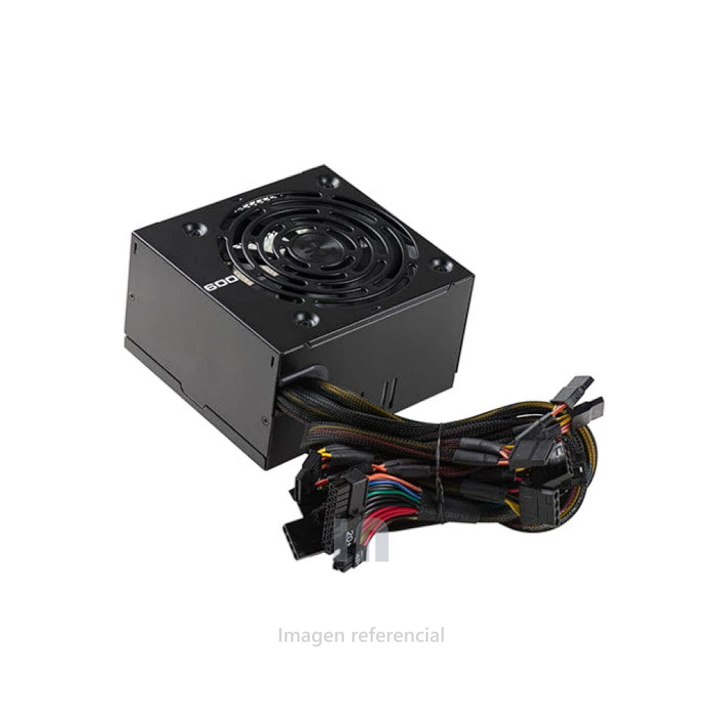 Fuente de Poder EVGA 600W 100-W1-0600-K1 – Estabilidad Certificada con Protección Completa y PFC Activo