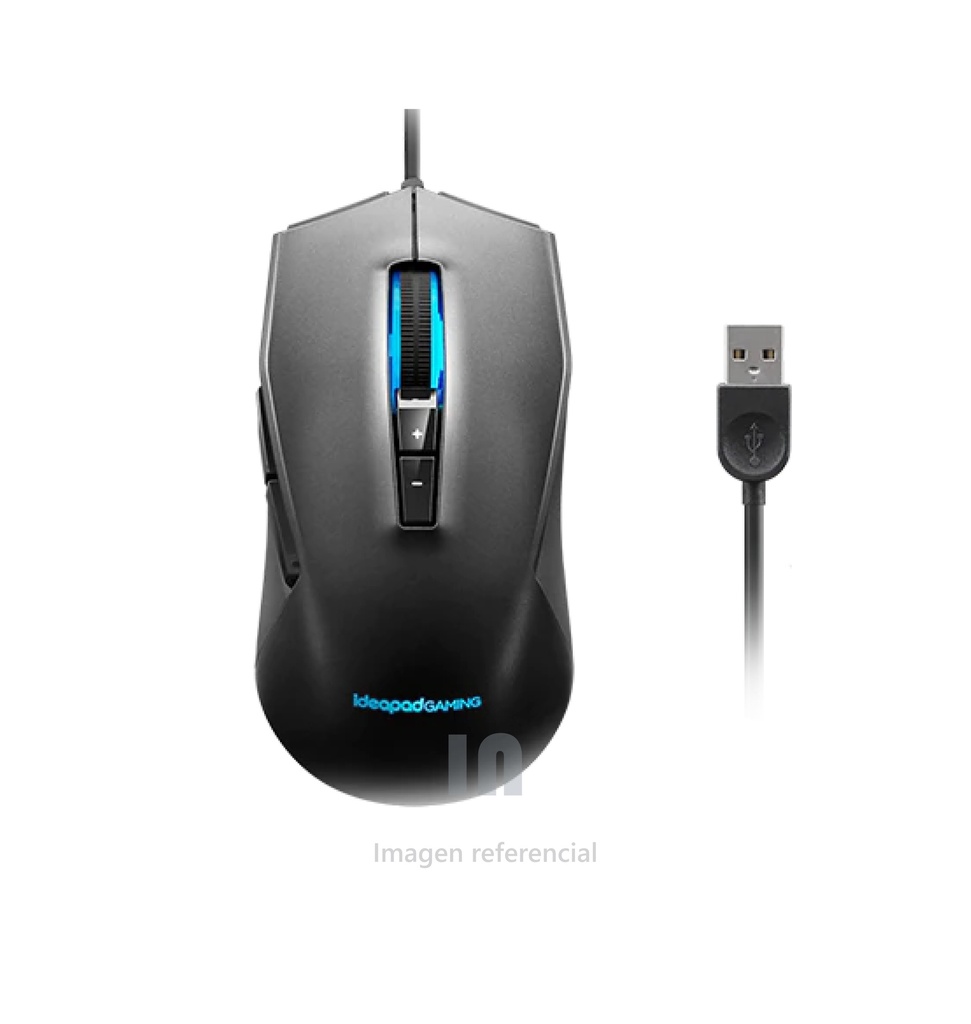 MOUSE LENOVO IDEAPAD GAMING M100 RGB, RESOLUCION OPTICA 1600DPI DEFECTO, USB, 7 BOTONES PROGRAMABLES, UN SENSOR PRECISO HASTA 3200 DPI, CON RETROILUMINACIÓN LED CÍCLICA DE 2 ZONAS Y 7 COLORES.
