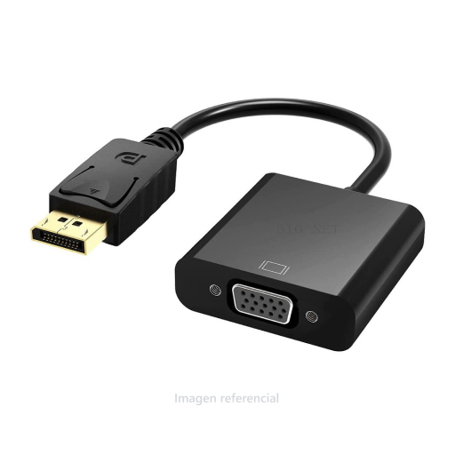 Adaptador convertidor GLINK GL 002 Display Port to VGA Converter Adapter Cable 1080P para proyector, computadora, computadora portátil (convertidor macho a hembra), negro.