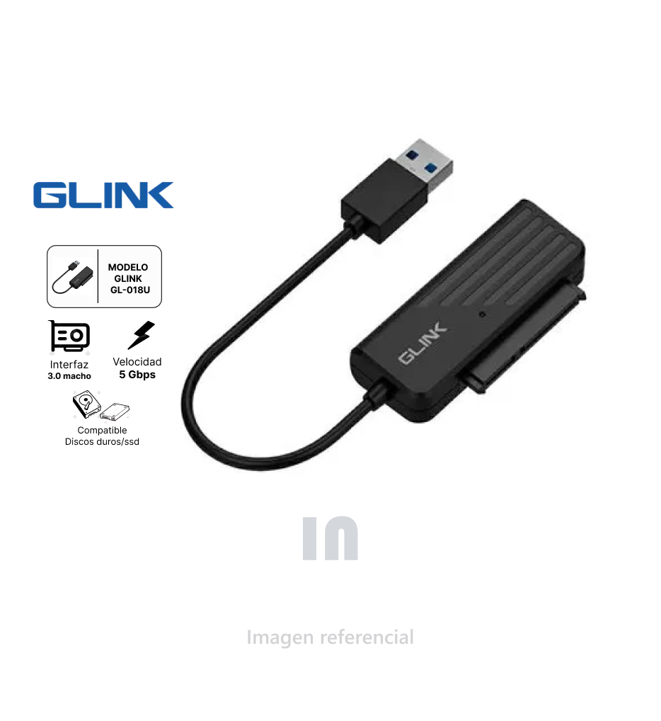 Adaptador sata 2.5 a usb macho 3.0 gl-018u glink.