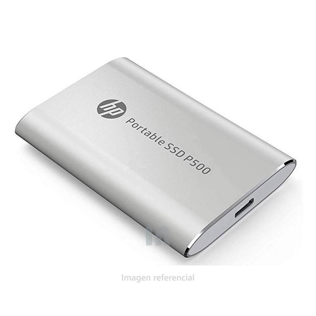 Disco duro externo estado sólido hp p500, 500gb, usb 3.1 tipo-c, color plomo. velocidad de lectura: 380 mbps, velocidad de escritura: 200 mbps.