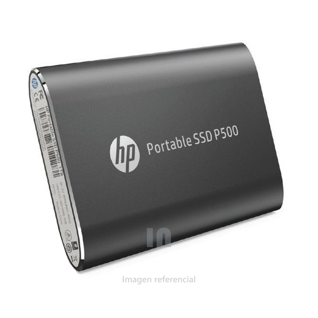Disco duro externo estado sólido hp p500, 250gb, usb 3.1 tipo-c, color plomo. velocidad de lectura: 380 mbps, velocidad de escritura: 200 mbps.
