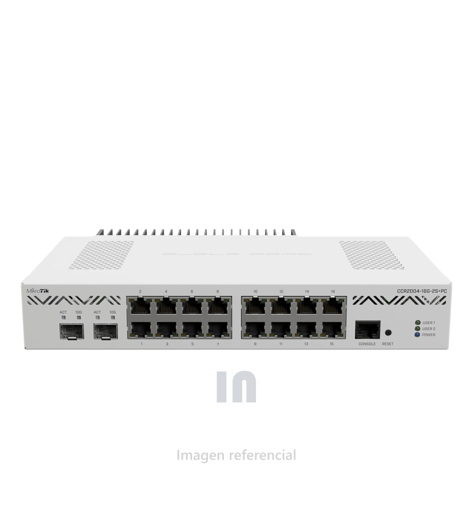 Mikrotik CCR2004-16G-2S+ – Router de Alto Rendimiento con 16 Puertos Gigabit y 2 SFP+