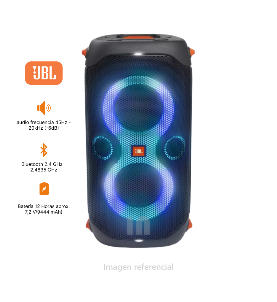 Parlante Bluetooth JBL Party Box 110, 160W, IPX4, 12 Horas, Negro.
