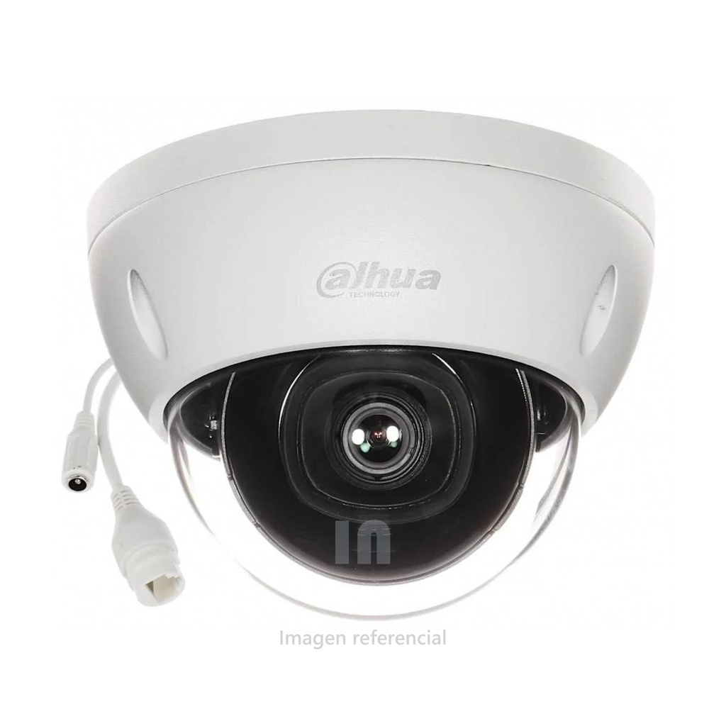 Cámara de seguridad Dahua tipo domo exterior IPC-HDBW1431E-0280B-S4, cmos 1/3 pulg icr, cámara de 4mp, wdr in 30m, ik10, blanco.