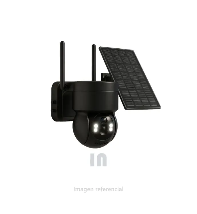 Cámara de Seguridad IP Seisa ZC-YT02-WIFI – Panel Solar, Lente 6mm, Visión Nocturna 30m, Audio Bidireccional, Batería 2600mAh, Color Negro