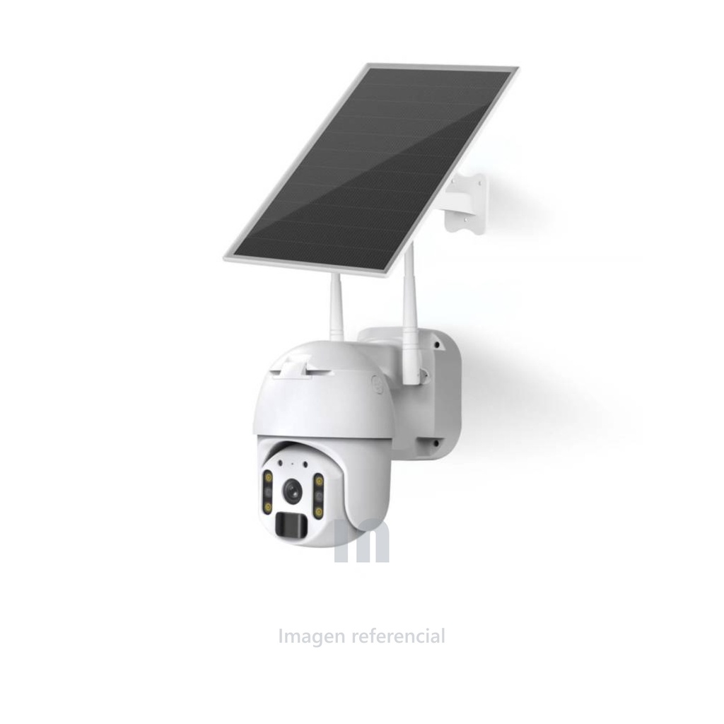 Cámara de Seguridad IP Seisa ZC-YT02-WIFI – Panel Solar, Lente 6mm, Visión Nocturna 30m, Audio Bidireccional, Batería 2600mAh, Negro