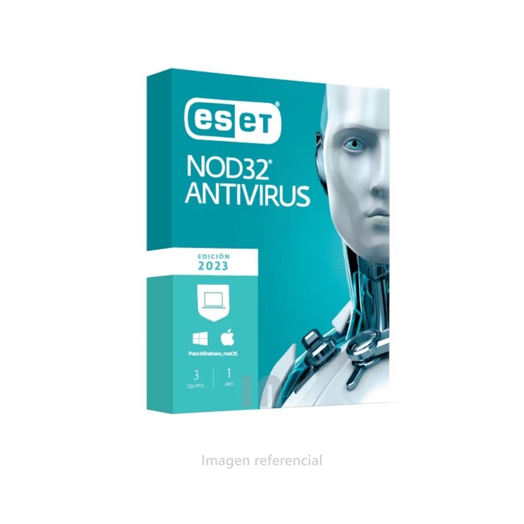 Antivirus Eset NOD32 Edicion 2023 para 3 PCs, Licencia para 1 año.