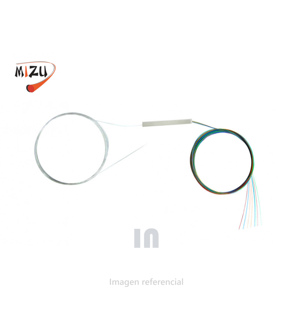 Splitter F.O. de 1 x 8 (pelo de fibra) no conectorizado, 1.5m/G657A1, SM.