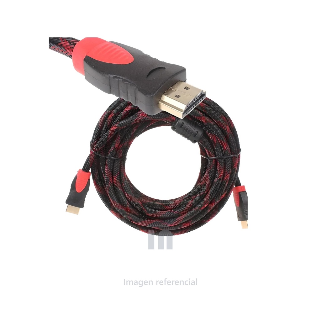 Cable hdmi de 10mts 2.0v american net, reforzado con nylon, 4k 2160p, conector metal azul.