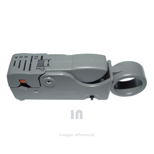 Pelador de Cable RG6, RG8, compacta y fácil de usar, Pelador de cable coaxial, Doble cuchilla, Profundidad de corte ajustable, Longitud de corte ajustable, gris.