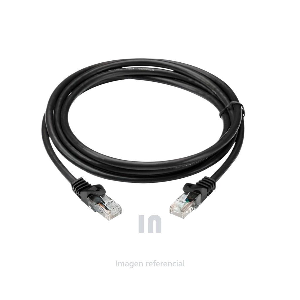 Patch cord de red cat 6e exterior de 5m, negro.