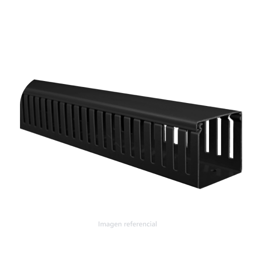 Canaleta Ranurada de pvc 80X80 Color negro.
