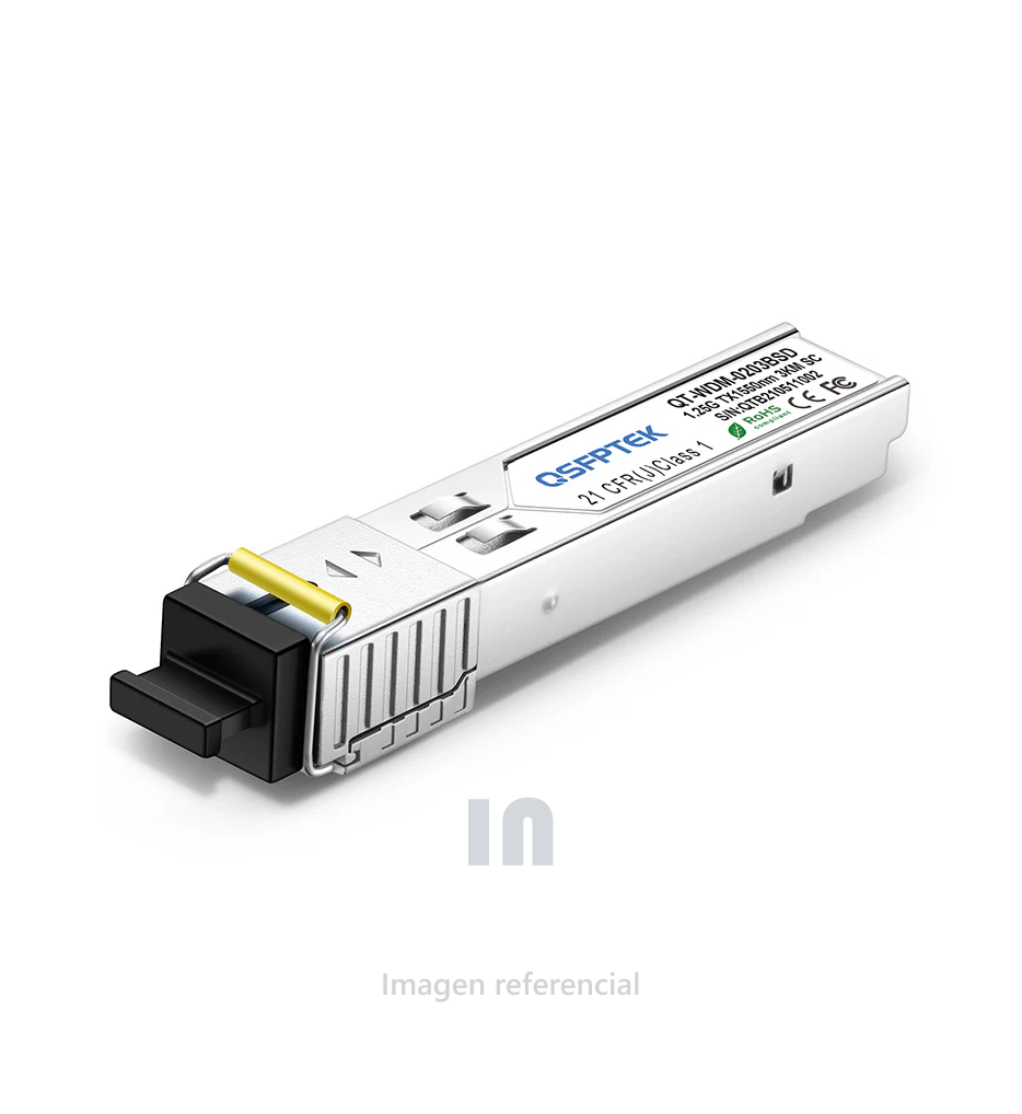 Modulo transceiver de 1.25gb, tx1550nm rx1310nm, 20km, single lc/upc, amarillo.