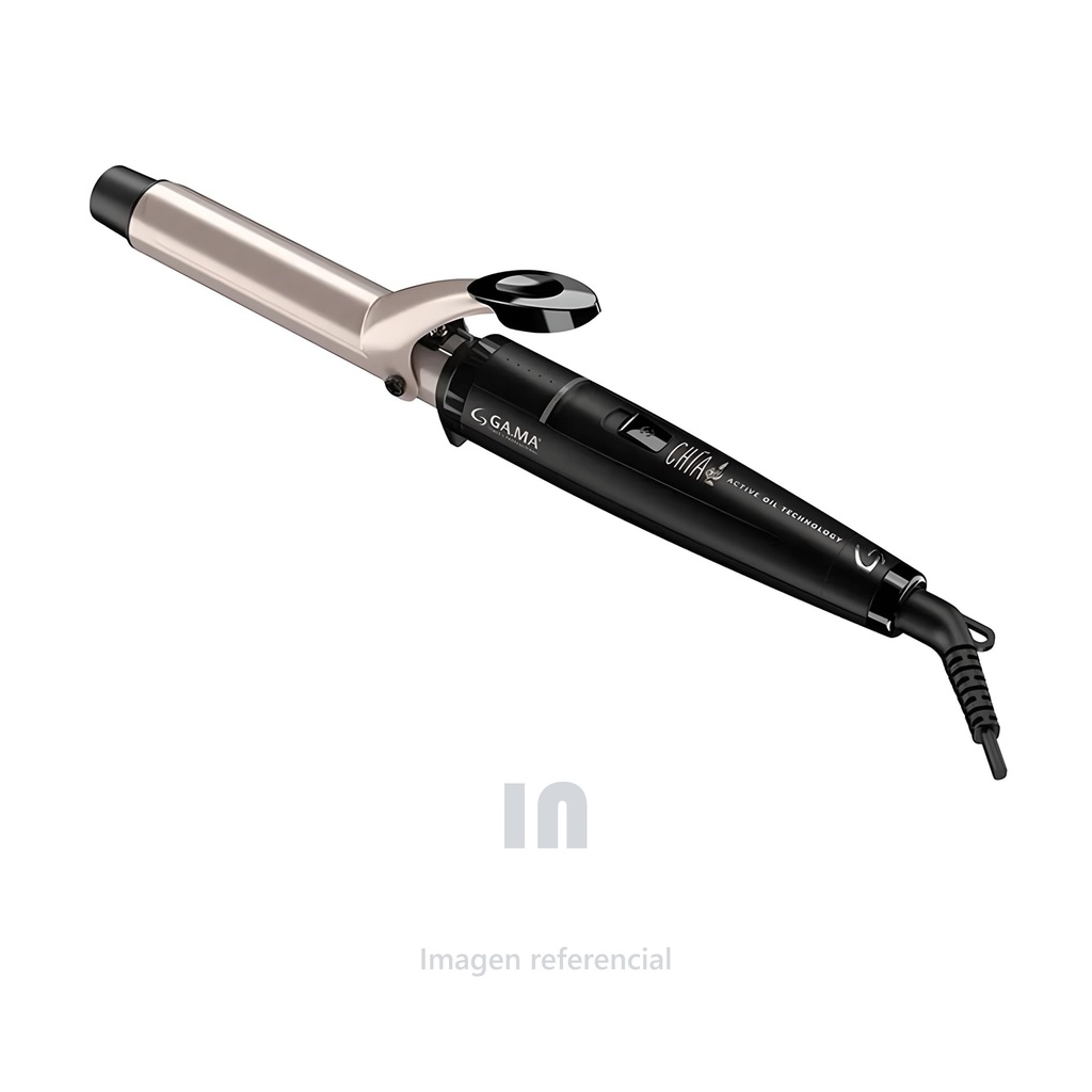 Rizador de Cabello GAMA Chía RGSTD-N25 – Barril Cerámico con Aceite de Chía, 25 mm, 220°C