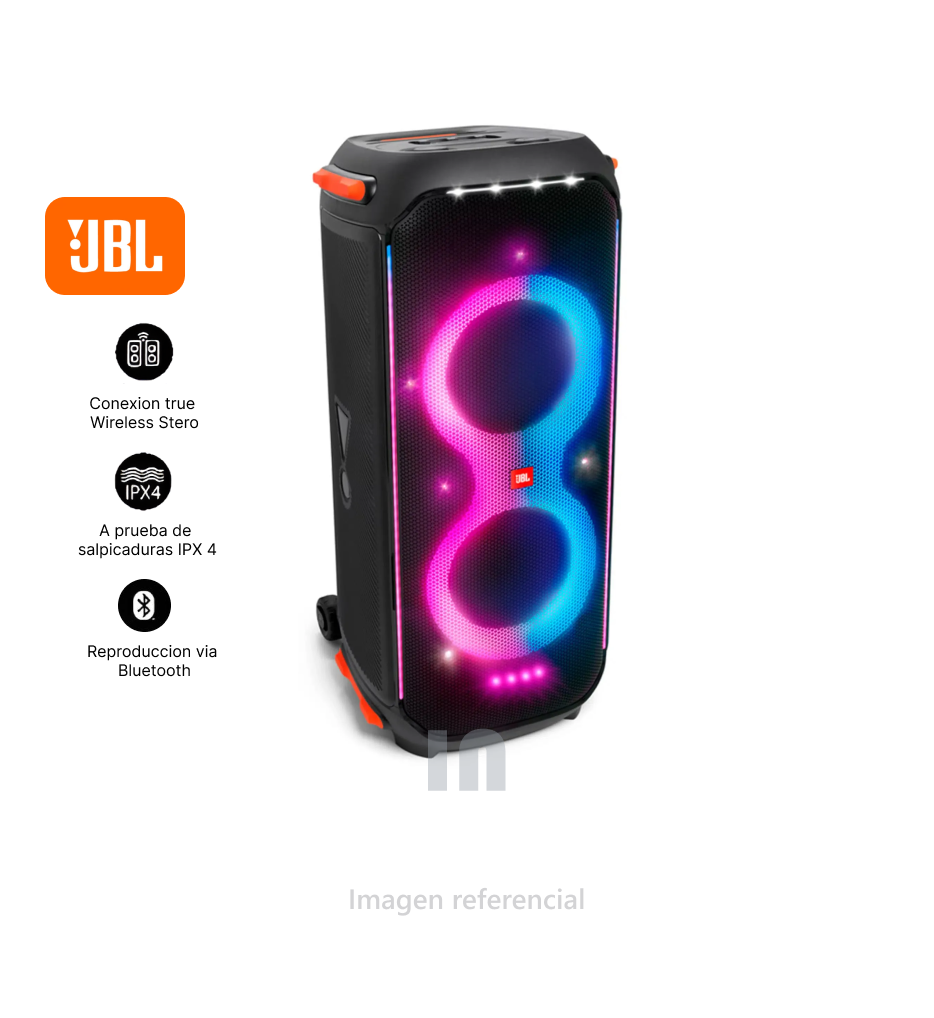 Parlante JBL PartyBox 710, 800W, Bluetooth 5.1, IPX4, hasta 12 horas de reproducción, Negro