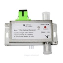 Mini nodo óptico activo con WDM (M2OP2), ancho de banda de 47-1000MHZ, carcasa metálica, cian-azul.