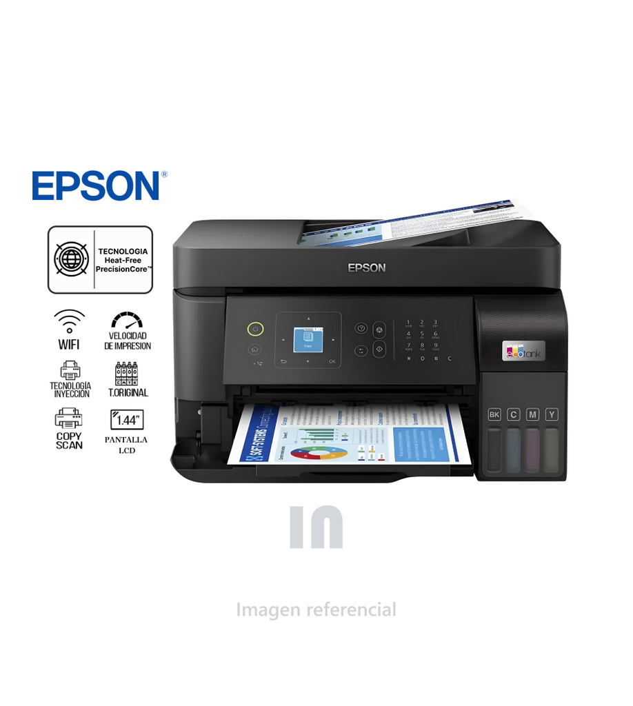Impresora Multifuncional Epson EcoTank L5590 4 en 1 ADF Wi-Fi Ethernet C11CK57303 Negro