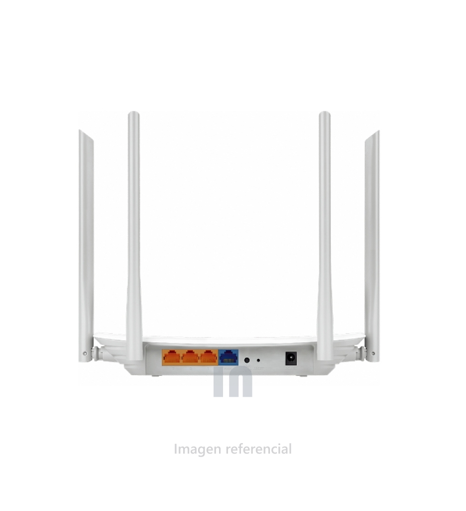 Router gigabit inalámbrico doble banda AC1200 TP-LINK EC220-G5 TR-069 AGINET, 300 Mbps a 2,4 GHz 867 Mbps a 5 GHz de doble banda, color blanco, 4 puertos 1lan, 3 wan.