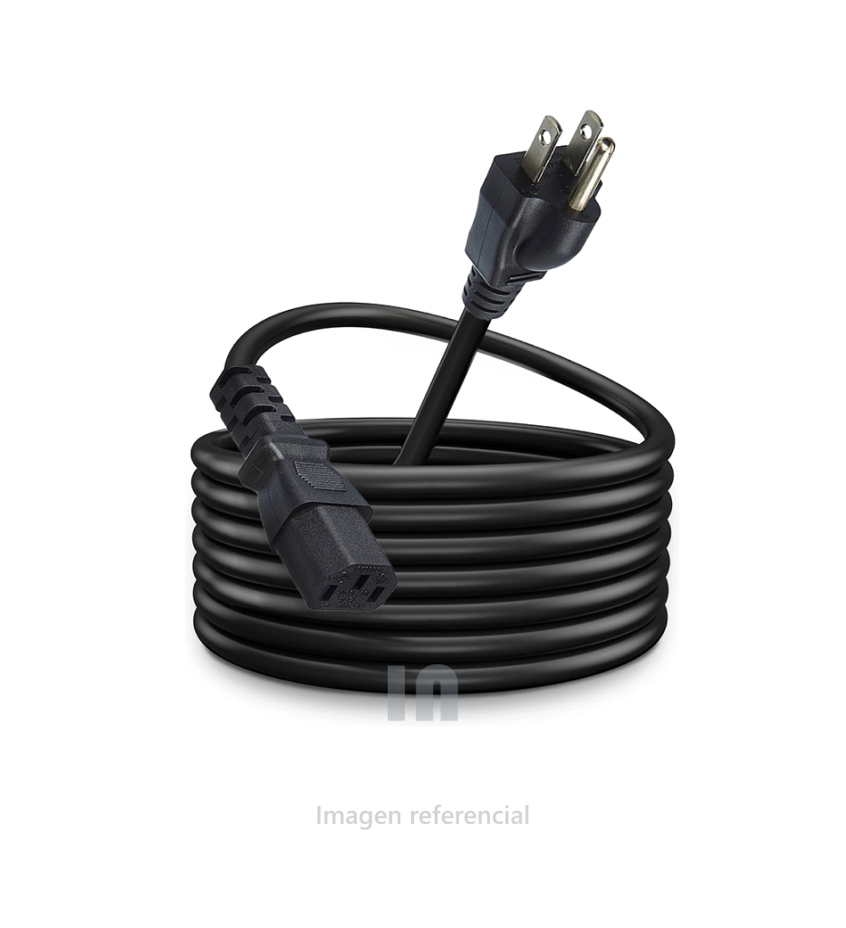 Cable Poder 5mts 14AWG toma a tierra enchufe plano 25AMP 250v