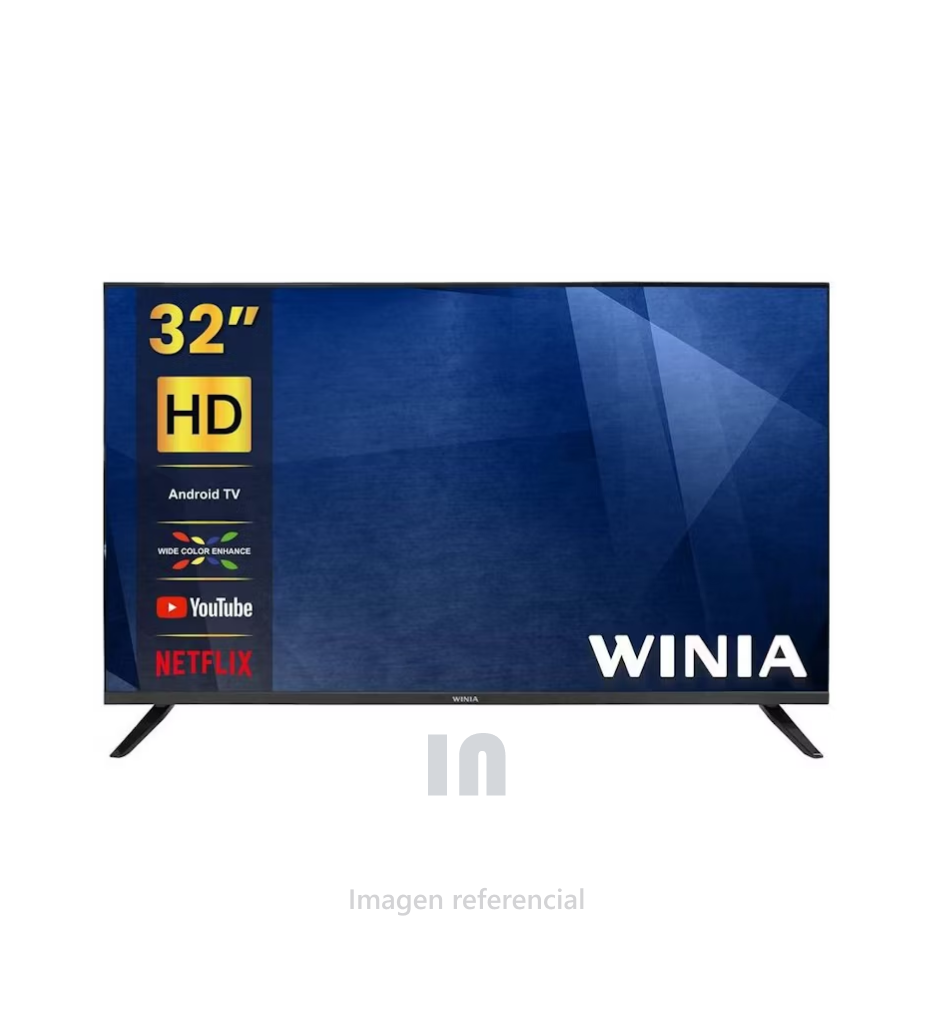 Televisor winia led hd 32 pulg, smart tv l32b900bqs android tv, puertos hdmi 3, usb 2, negro.