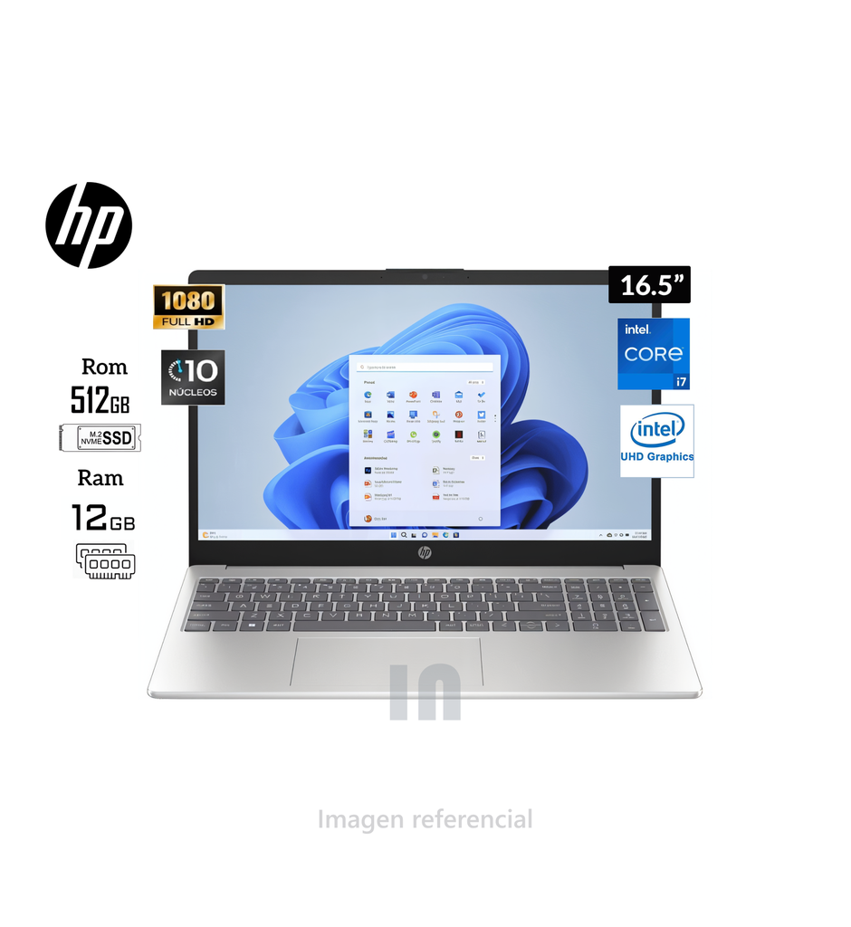 Laptop HP 15.6" Intel Core i7, 12GB RAM, 512GB SSD - Gris (802N8LA)