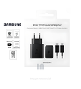 CARGADOR DE PARED SAMSUNG USB TIPO-C 45W, NEGRO + CABLE TIPO-C A TIPO-C, 1.8M.
