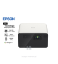 Epson EF-21W, miniproyector láser, 1000 lúmenes, pantalla de hasta 150 pulgadas, Google TV™ y altavoz Bluetooth, portátil.