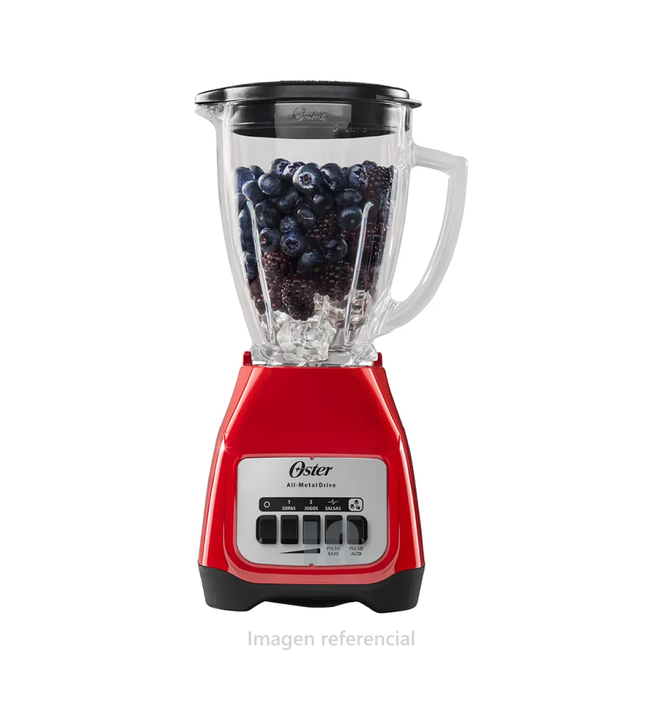 Licuadora Oster BLSTKAG-BPB, 1.5L, 2 Velocidades + Pulso, 550W, Roja