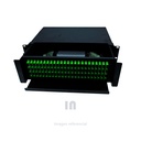 Odf apc para 96 empalmes con 96 adaptadores de 3ru, incluye adaptadores y pigtails SC/APC, s/m, negro.