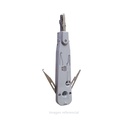 Ponchador de impacto para jack rj54 rj11 cat5 cat5e cat6 fd-leo-2003, gris, cuchillas 110/88, por un lado 110/88 normal y por el otro lado 110/88 cortante de la merma.