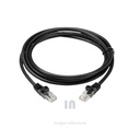 Patch cord de red cat 6e exterior de 5m, negro.
